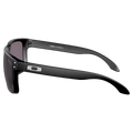 Side view of the Oakley Holbrook Sunglasses in Matte Black, Prizm Grey lens, unisex model