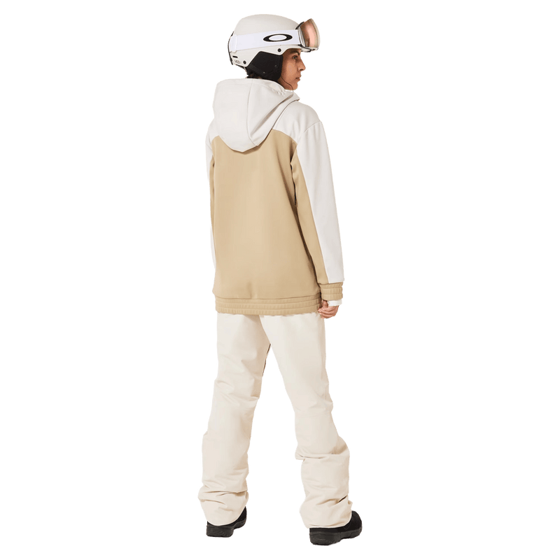 Back view of the Oakley Jasmine Insulated Ski Pants in Mist and Pebble colourway, women's model