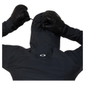 Hood view of the Oakley Kendall Rc Shell 2.0 Ski Jacket in Blackout colourway, men's model