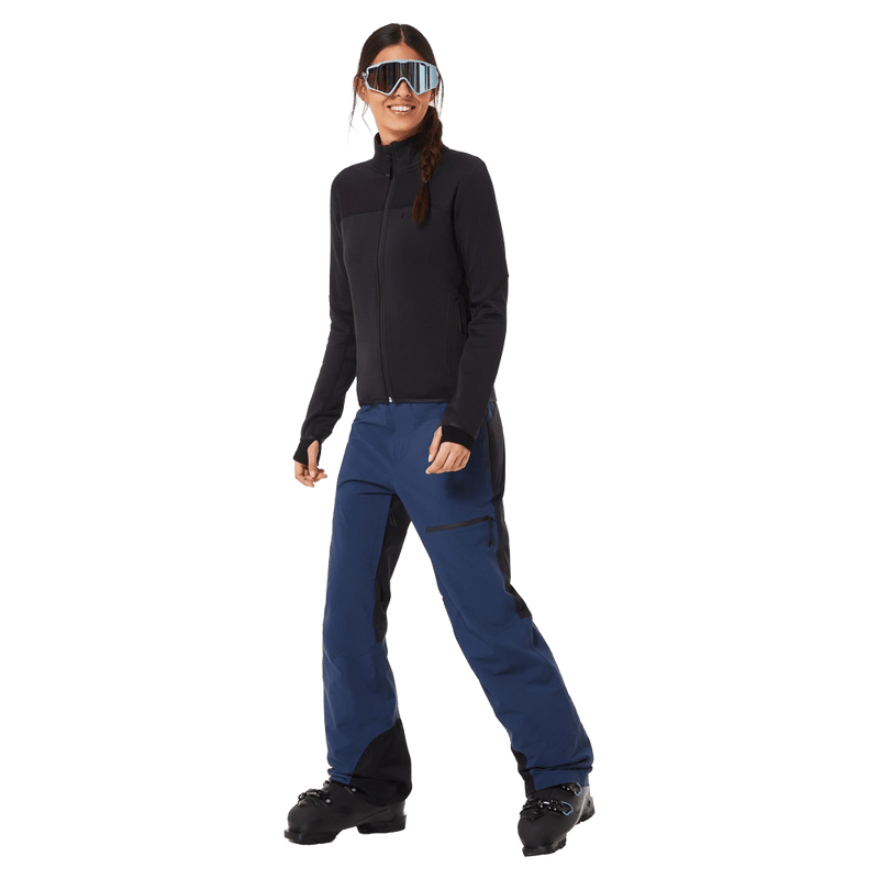 Front view of the Oakley Kendall Rc Shell Pants in ABYSS and BLACK colourway, WOMEN model