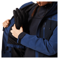 Inside view of the Oakley Kendall Rc Shell Ski Jacket in ABYSS and BLACK colourway, women's model