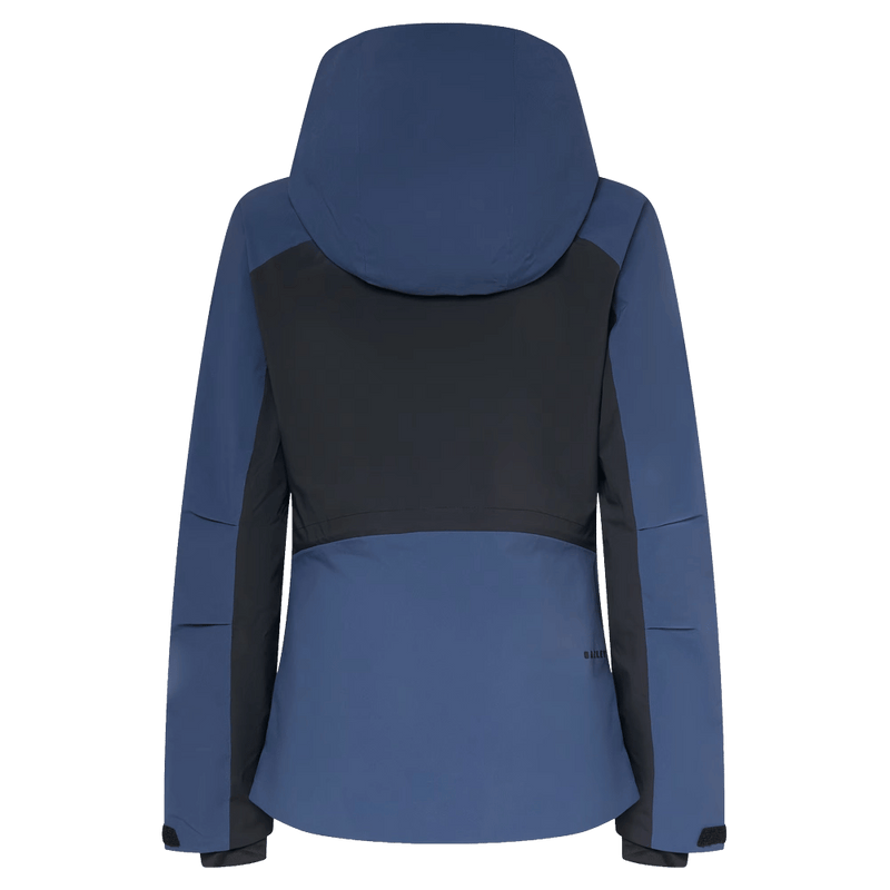 Back view of the Oakley Kendall Rc Shell Ski Jacket in ABYSS and BLACK colourway, women's model