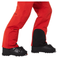Detail view of the Oakley Kendall Rc Shell Ski Pants in Red Flame colourway, men's model