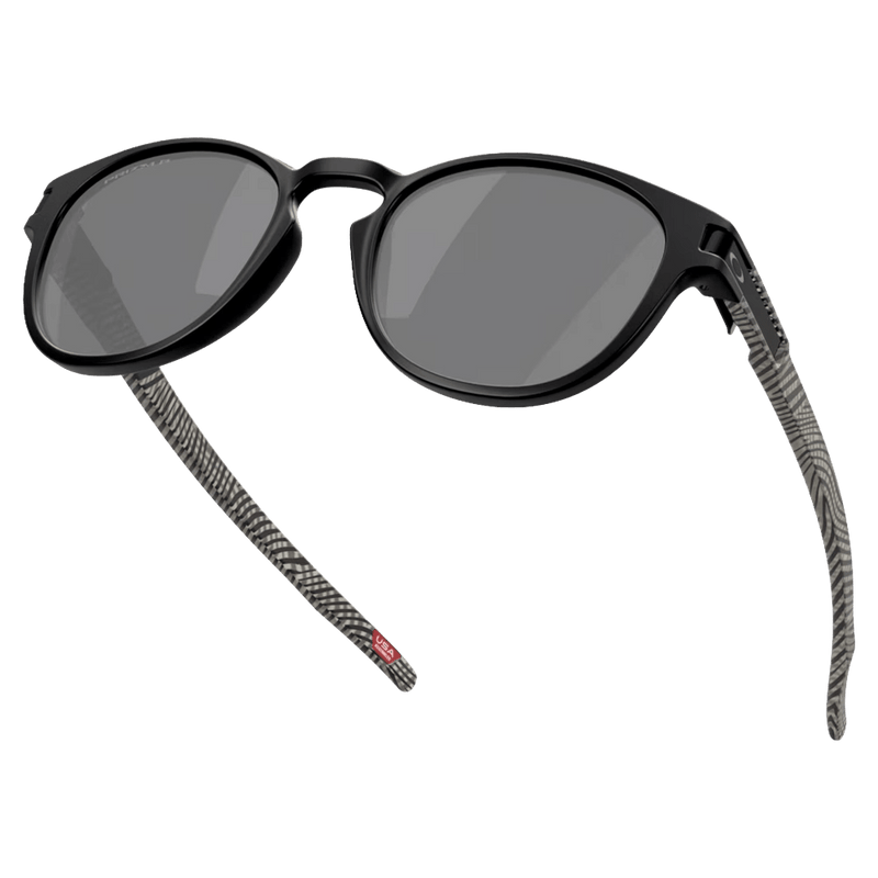 Alternative view of the Oakley Latch Sunglasses in Matte Black, Prizm Black Polar lens, unisex model