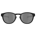 Front view of the Oakley Latch Sunglasses in Matte Black, Prizm Black Polar lens, unisex model