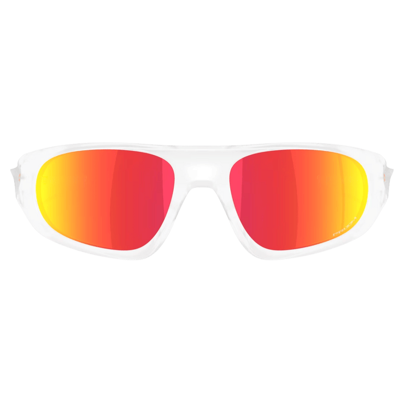 Front view of the Oakley Neogotma Sunglasses in Matte Clear colourway, unisex's model
