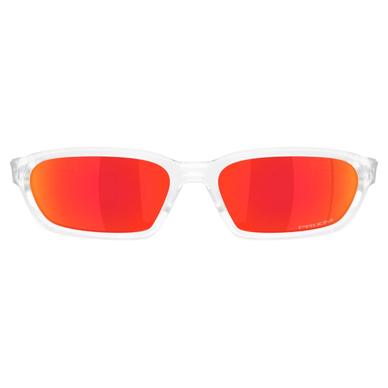 Front view of the Oakley Terraforma Sunglasses in Matte Clear colourway, unisex's model