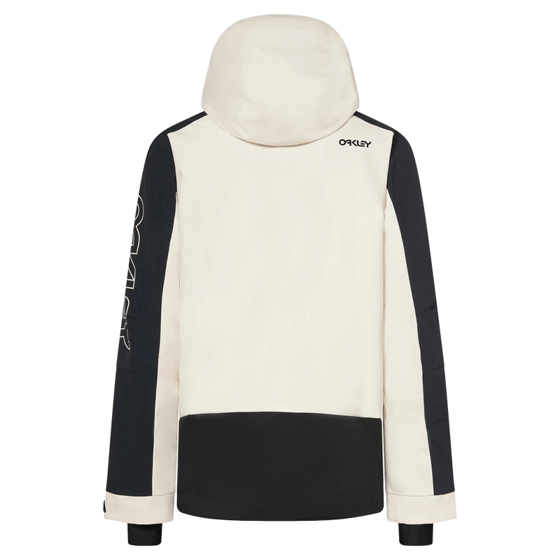 Back view of the Oakley Tnp Tbt Insulated Ski Jacket in Mist colourway, unisex's model