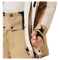Detail view of the Oakley Tnp Tbt Insulated Ski Jacket in Mist and Black colourway, women's model