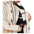 Detail view of the Oakley Tnp Tbt Insulated Ski Jacket in Mist and Black colourway, women's model