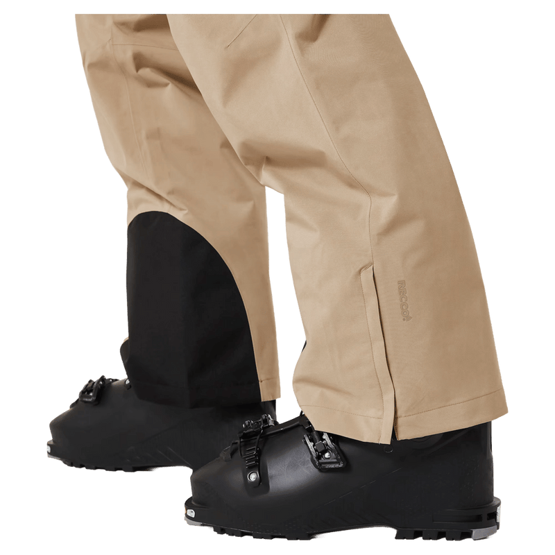 Detail view of the Oakley Unbound Gore-Tex Shell 2.0 Ski Pants in Pebble colourway, men's model