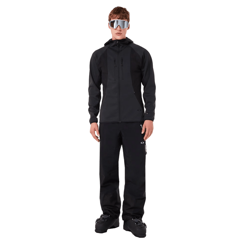 Front view of the Oakley Unbound Gore-Tex Shell 2.0 Ski Pants in Blackout colourway, men's model