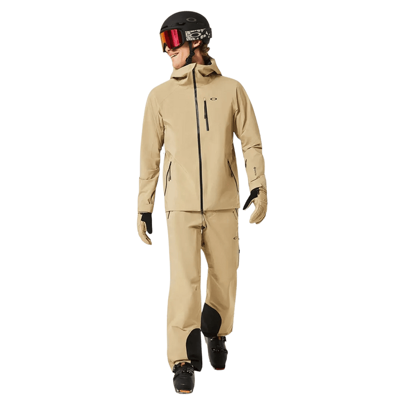Full-body view of the Oakley Unbound Gore-Tex Shell 2.0 Ski Jacket in Pebble colourway, men's model