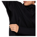 Detail view of the Oakley Wintertide Softshell Hoodie in Black colourway, unisex's model