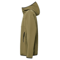 Side view of the Oakley Wintertide Softshell Hoodie in Green Army colourway, unisex's model