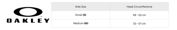 Oakley kids snow helmet size chart