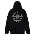 Back view of Brixton Oath V Hoodie in colour Black/Off White.