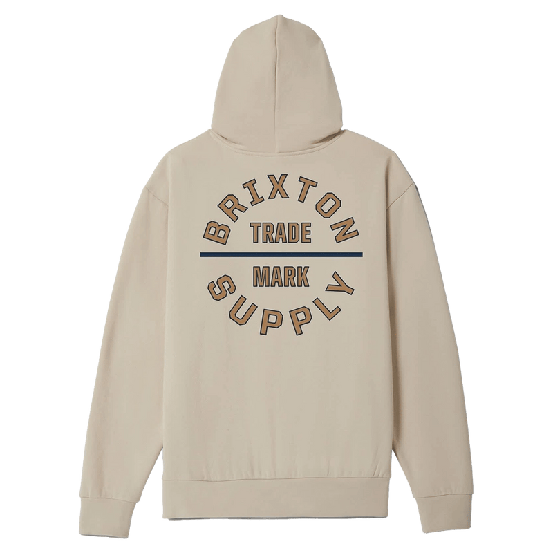 Back view of Brixton Oath V Hoodie in colour Bone.