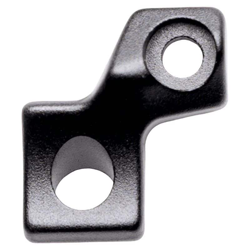 Main view of the One Up V3 Dropper Post Remote Clamp in Black colourway, I-SPEC EV Adapter model