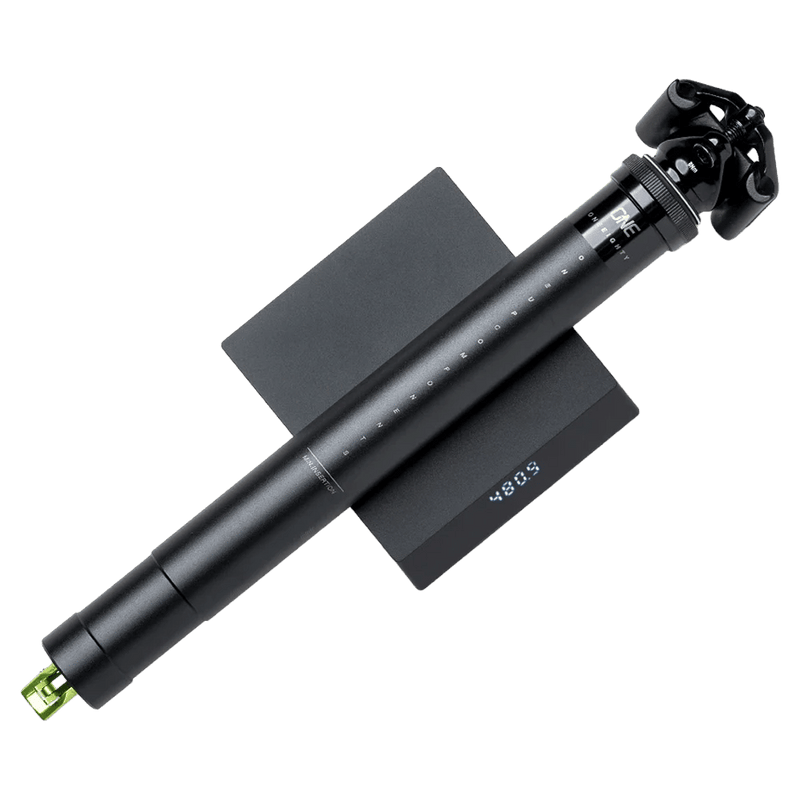 Weight view of the One Up V3 Dropper Post in Black colourway, unisex model