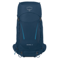 Front view of the Osprey Kestrel 48 Hydration Bag in Blue colourway, men model