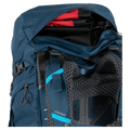 Feature view of the Osprey Kestrel 48 Hydration Bag in Blue colourway, men model