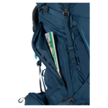 Feature view of the Osprey Kestrel 48 Hydration Bag in Blue colourway, men model