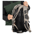 Strap pocket view of the Osprey Raptor 14L Hydration Bag in Grey colourway, men model