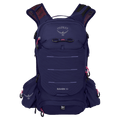 Front view of the Osprey Raven 10 Hydration Bag in Deep Fig colourway, women model