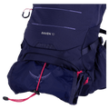 Feature view of the Osprey Raven 10 Hydration Bag in Deep Fig colourway, women model