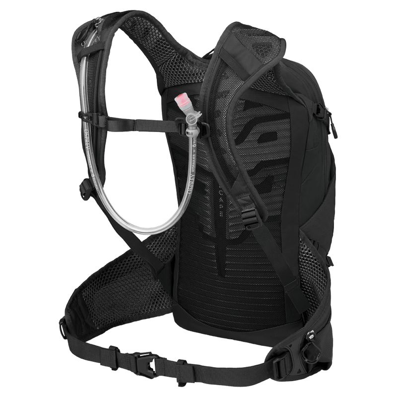 Back view of the Osprey Raven 14 Hydration Bag in Black colourway, women model
