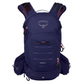 Front view of the Osprey Raven 14 Hydration Bag in Deep Fig colourway, women model