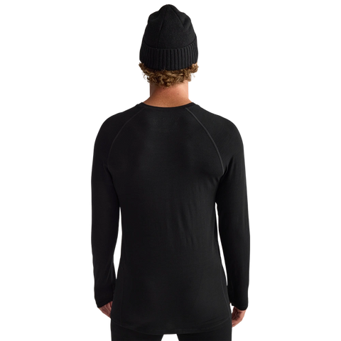 Back view of men wearing Oyuki 2026 Merino Thermal Longsleeve in black