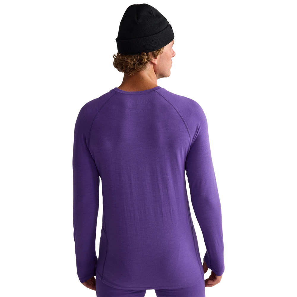 Back view of men wearing Oyuki 2026 Merino Thermal Longsleeve in cyber purple
