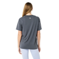 Back view of the P.E Nation Pulse Tee in Thunder colourway, women's model