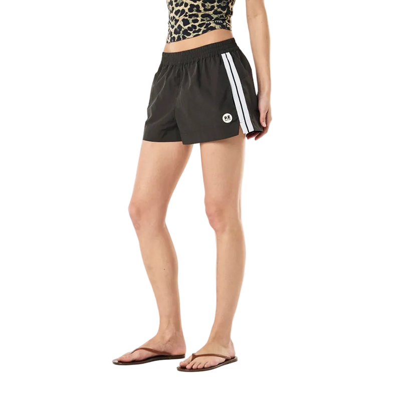 Side view of the P.E Nation Ulta Short in Smokestone colourway, women's model