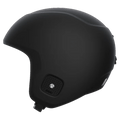 Side profile of a matte black Poc Skull Dura Jr kids ski helmet with a smooth shell and integrated ear pads.