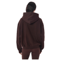 Back view of the PE NATION Established Zip Thru Hoodie Mahogany Jumper,  26/27 Womens's model