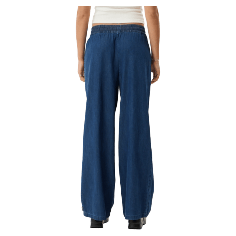 Back view of Afends Palmer Wide Leg Pants - Womens in colour Ink.