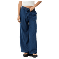 Front view of Afends Palmer Wide Leg Pants - Womens in colour Ink.