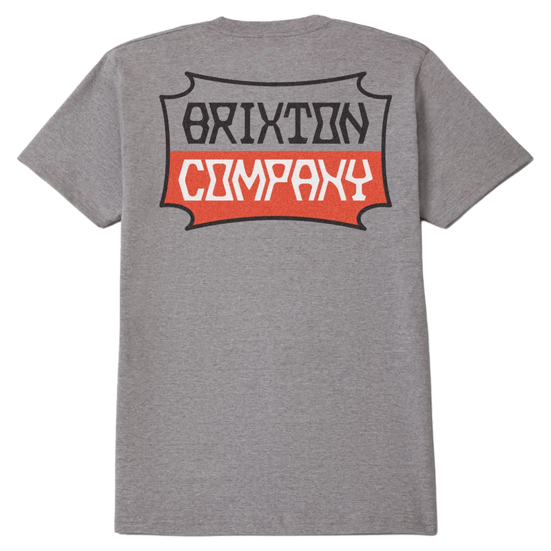 Front view of Pillar Tee in colour Heather Grey.