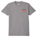 Front view of Pillar Tee in colour Heather Grey.