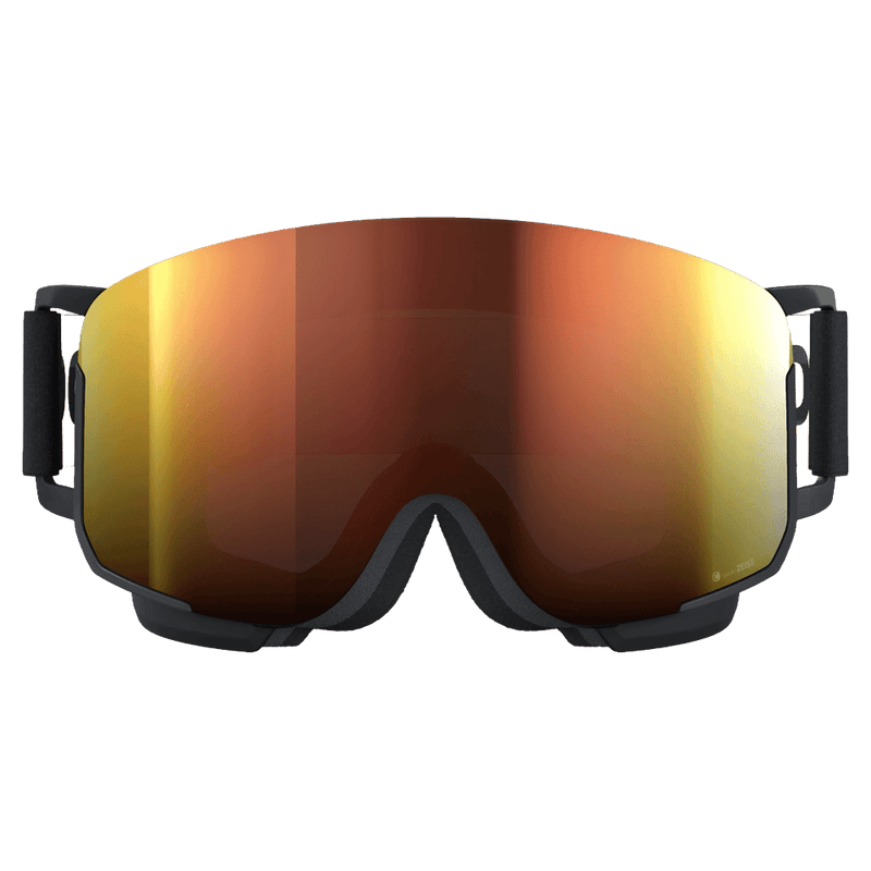 Front view of the Poc Nexal Goggles in Uranium Black colourway, unisex's model