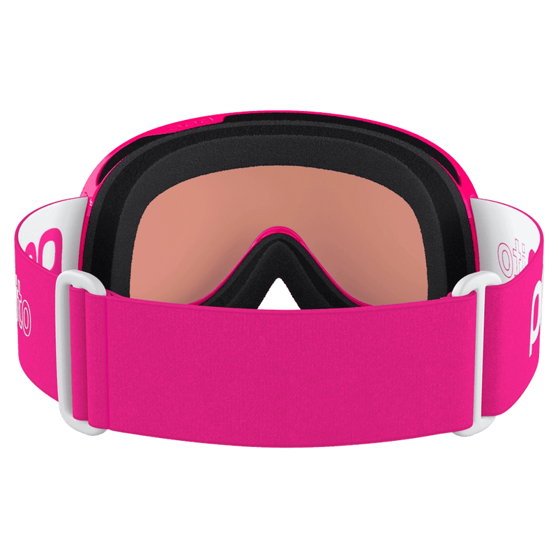 Back view of the Poc POCito Retina Goggles in Flourescent Pink colourway, kids's model