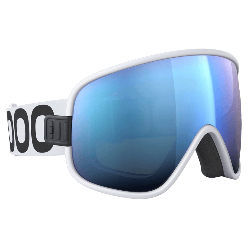Side view of the Poc Vitrea Goggles in Hidrogen White colourway, unisex's model