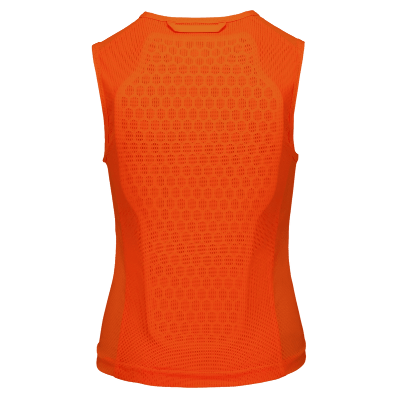Back view of the Poc Vpd Air Vest Protection in Flourescent Orange colourway, kids's model