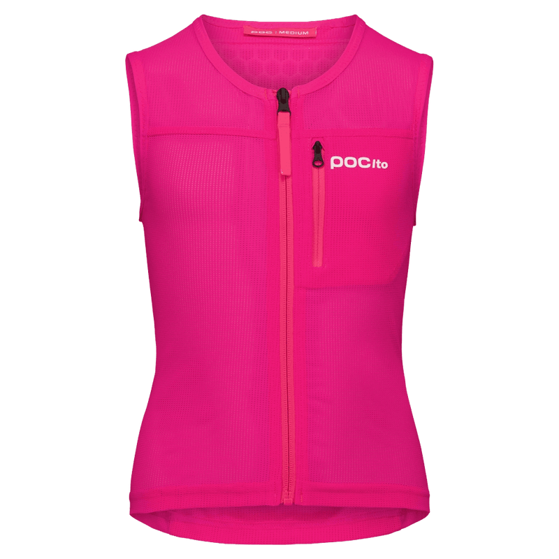 Main view of the Poc Vpd Air Vest Protection in Flourescent Pink colourway, kids's model