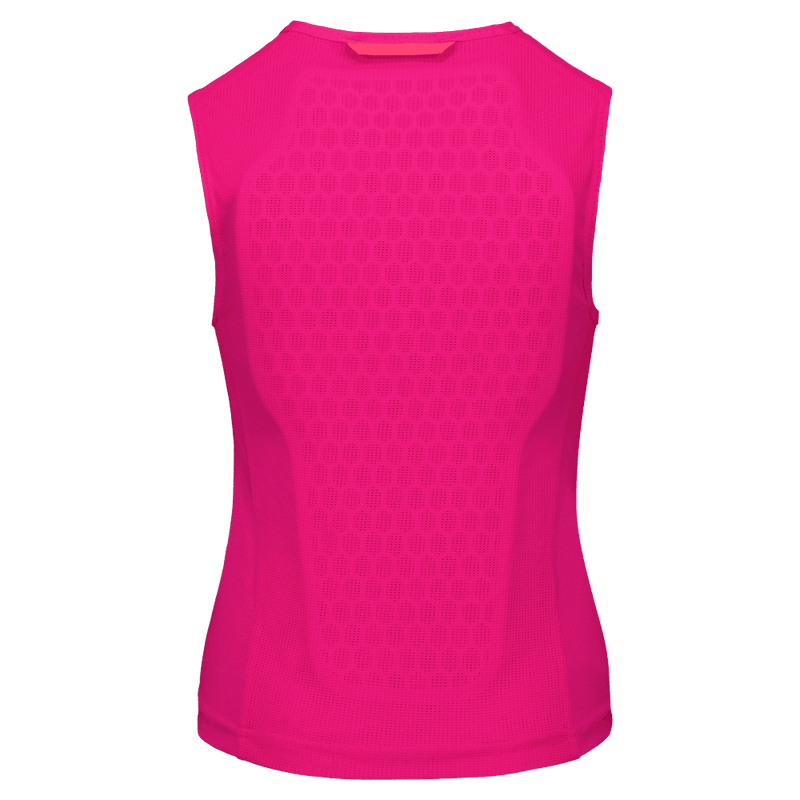 Back view of the Poc Vpd Air Vest Protection in Flourescent Pink colourway, kids's model