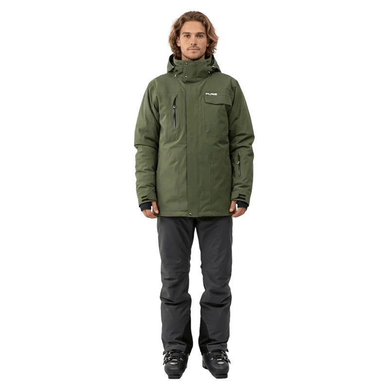 Front view of the Pure All The Way Jacket in Riffle colourway, men model