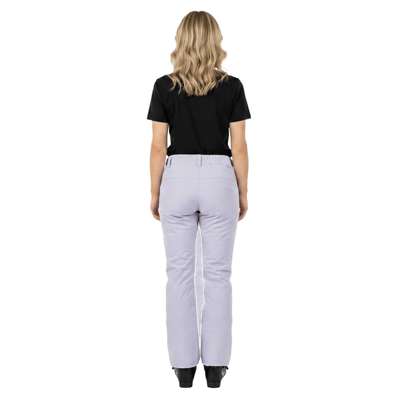 Back view of the Pure Bottoms Up Pants in Misty colourway, women model